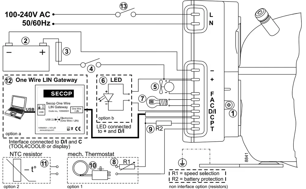 Secop BD35-50 Powerpack 230v AC-DC blueprint
